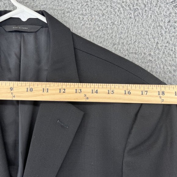 John W Nordstrom Loro Piana‎ 100% Wool Sport Coat 41 R Black Two Button Plaid - Picture 6 of 15